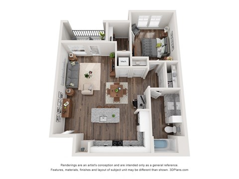 bedroom floor plan | luxury apartments in towson md | the southerly